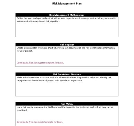 Risk management plan template